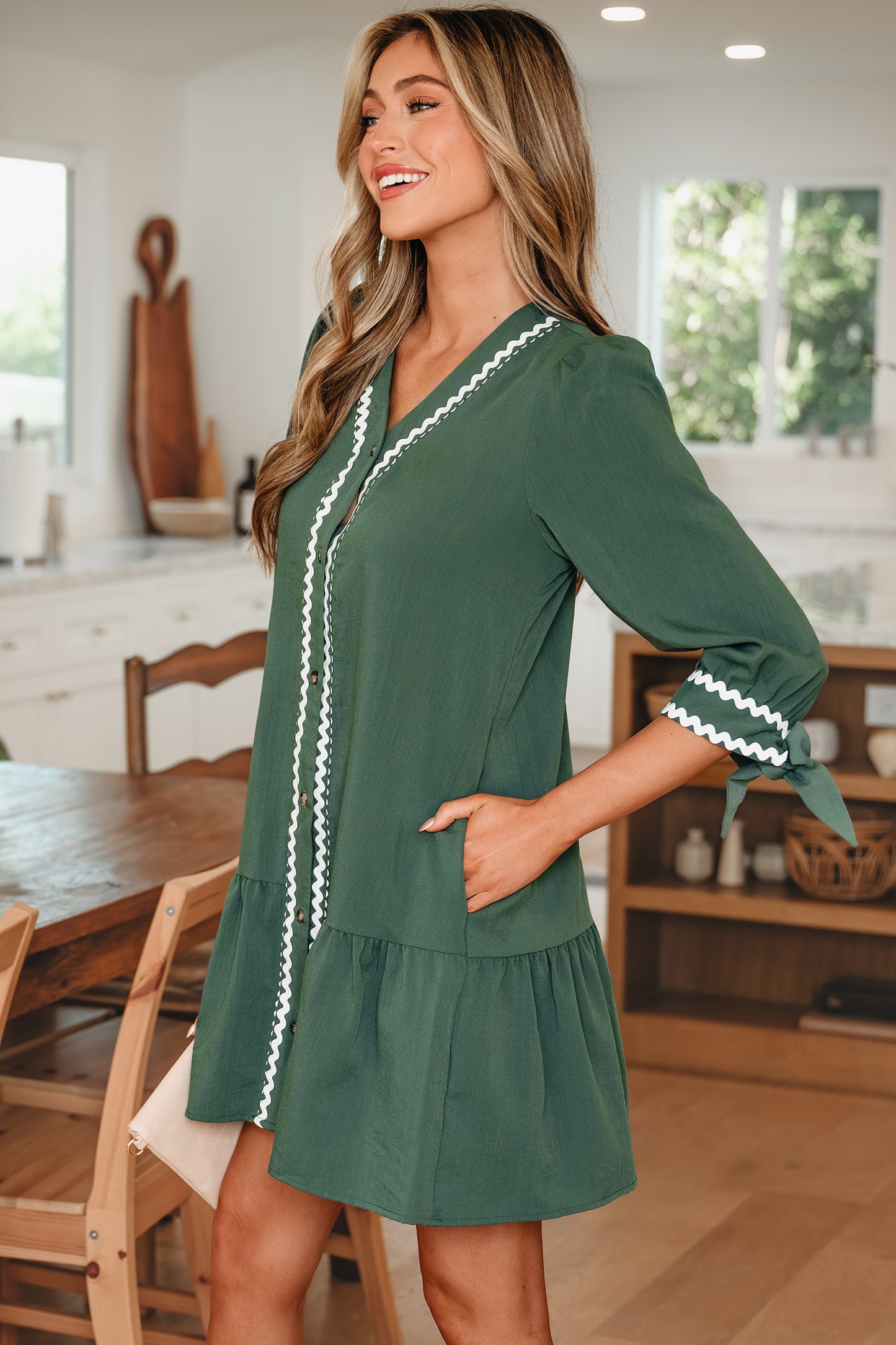 Ricrac Charm Button Dress