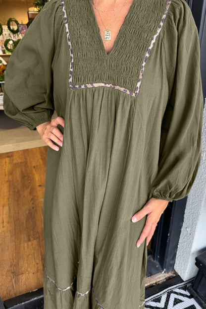 Midnight Muse Smocked Maxi Dress