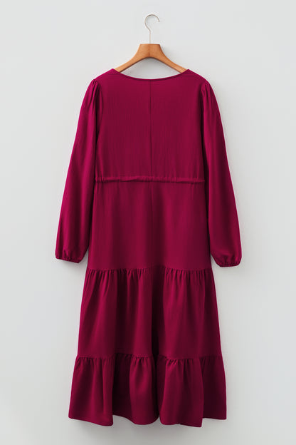 Cranberry Grace Tiered Maxi Dress