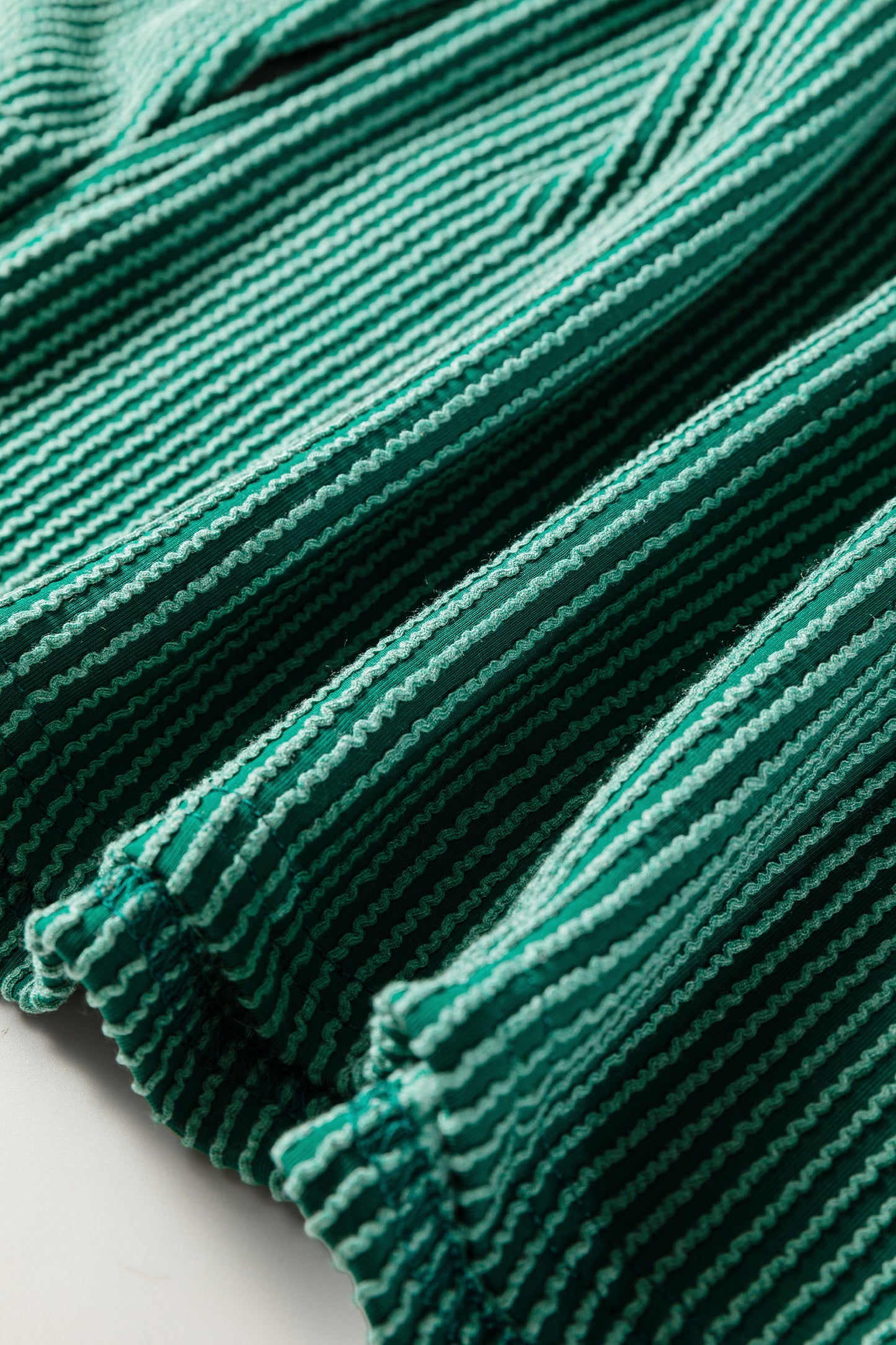 Emerald Whisper Ruffle Knit Top