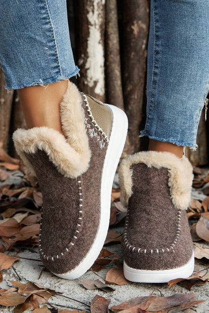 Suede Plush Ankle Boots