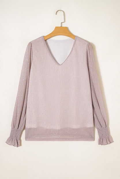 Rose Glow Sequin Blouse