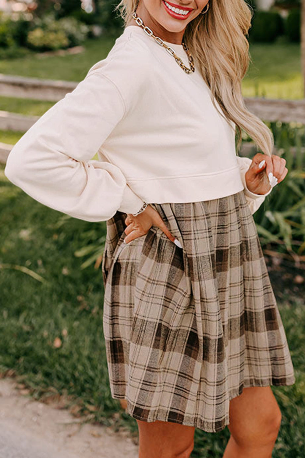 Midnight Plaid Mini Dress