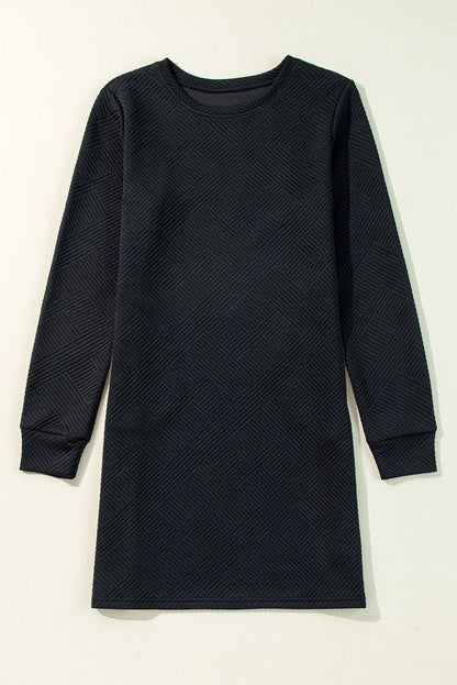 Midnight Texture Shift Dress