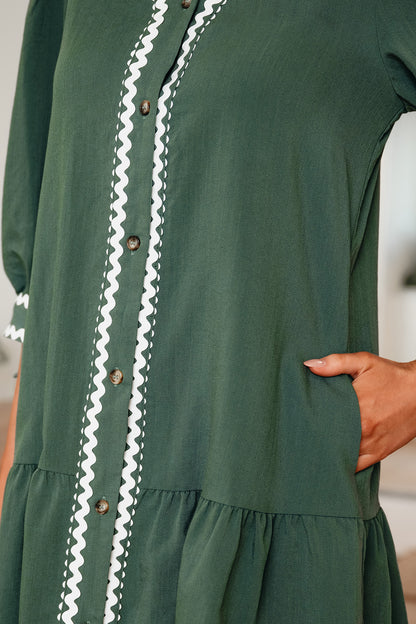 Ricrac Charm Button Dress