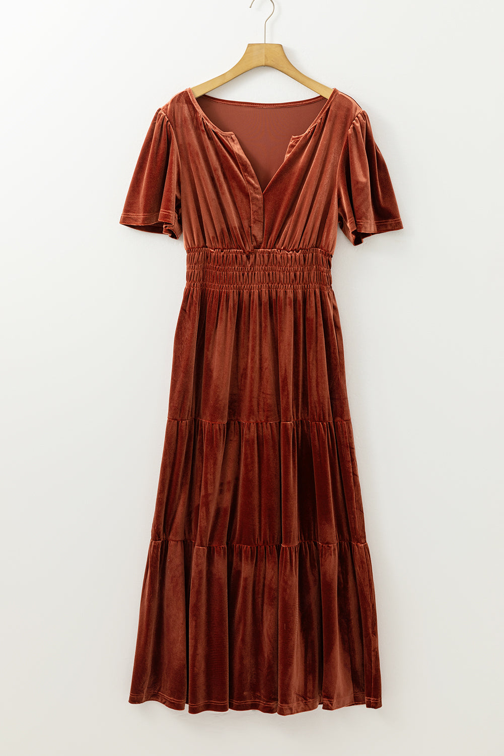Velvet Chestnut Maxi Dress