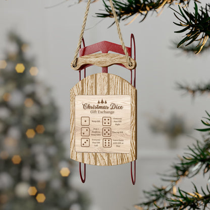 Dice Game Sled Christmas Ornament