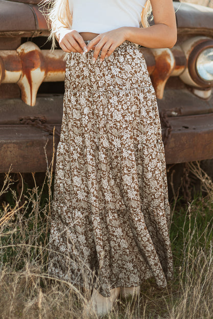 Western Floral Maxi Skirt