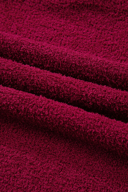 Cranberry Popcorn Knit Sweater