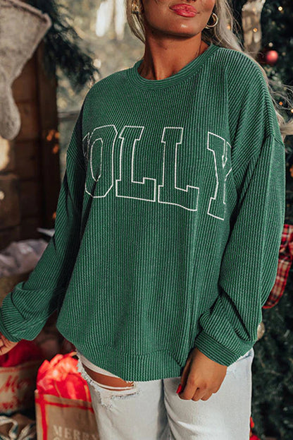 Holly Jolly Ribbed Pullover