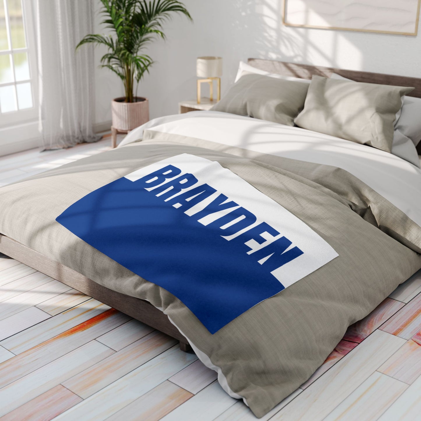 Custom Name Color Block Blanket