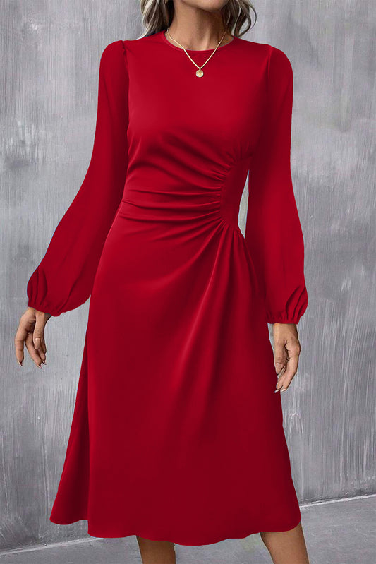 Scarlet Grace Ruched Midi Dress