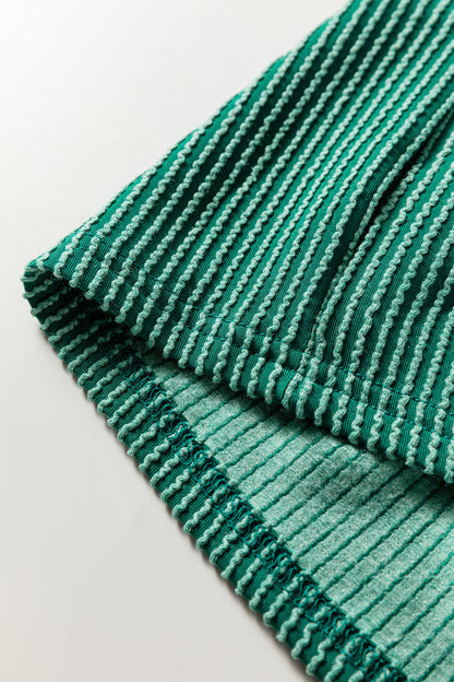 Emerald Whisper Ruffle Knit Top