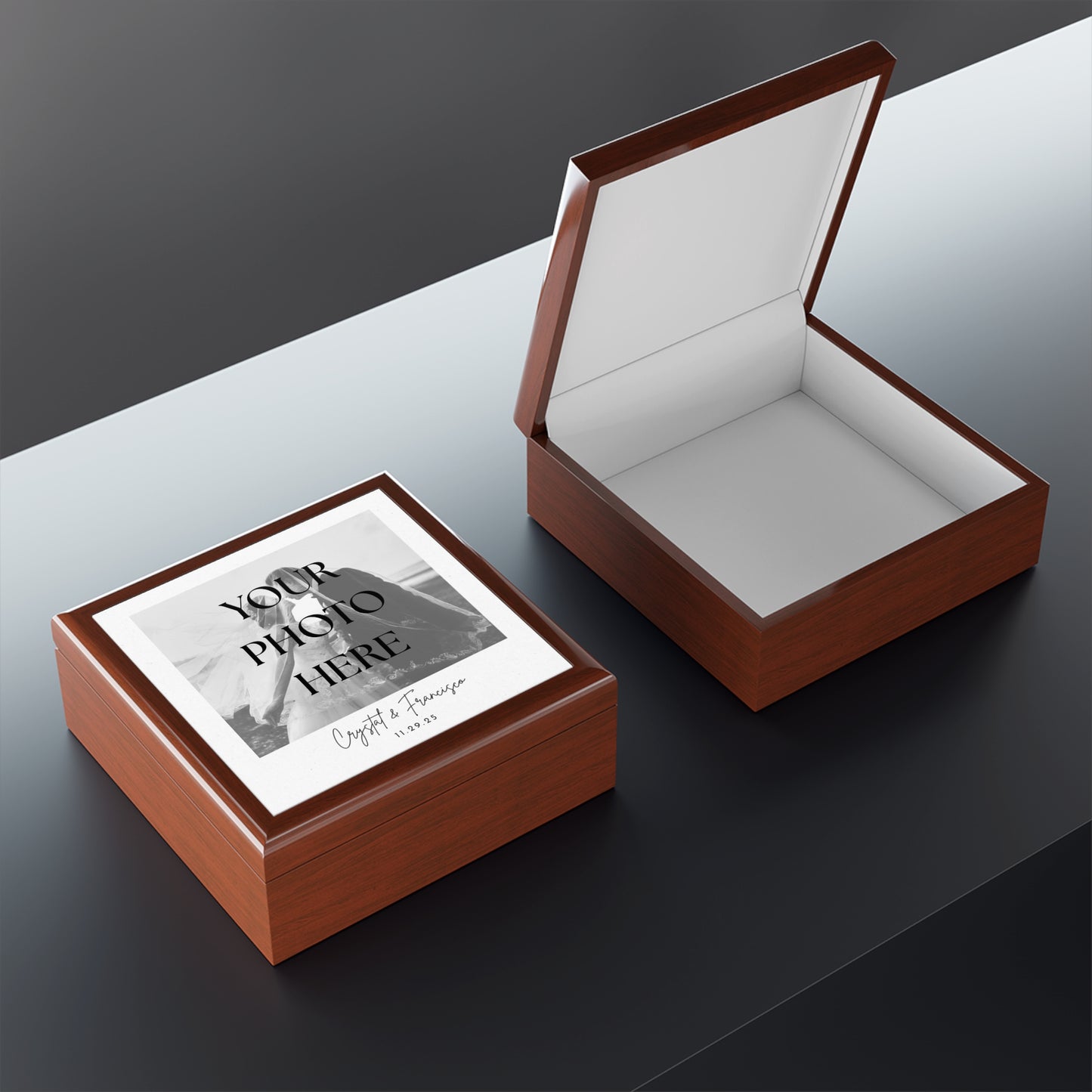 Elegant Photo Message Keepsake Jewelry Box