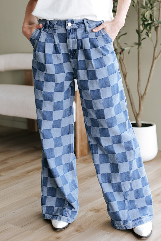 Retro Check Jeans