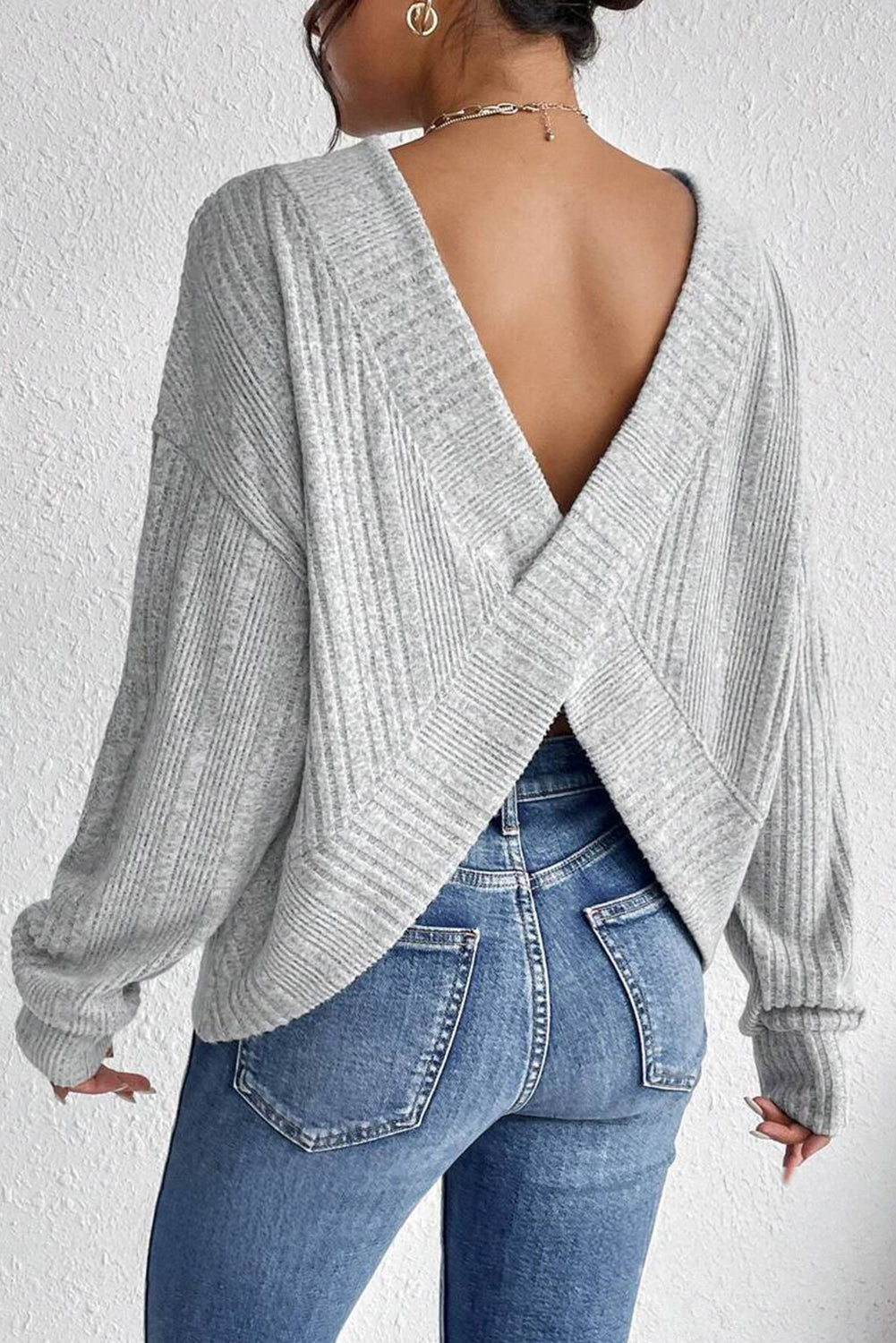 Crossed Paths Backless Sweater