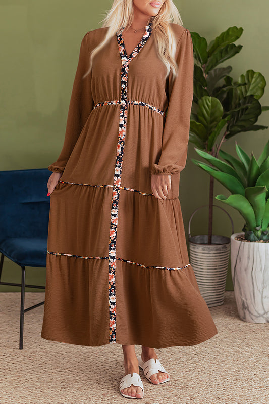 Rustic Bloom Maxi Dress