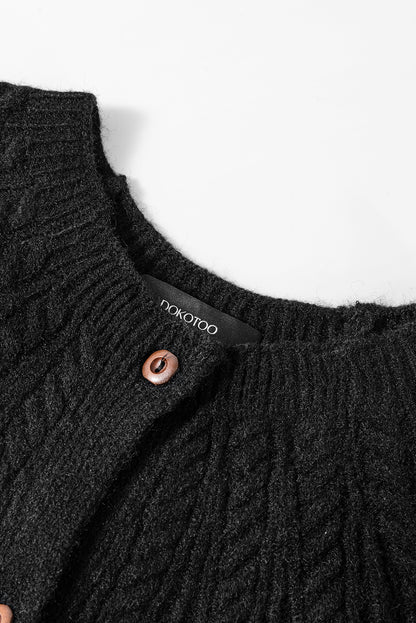 Midnight Textured Knit Cardigan