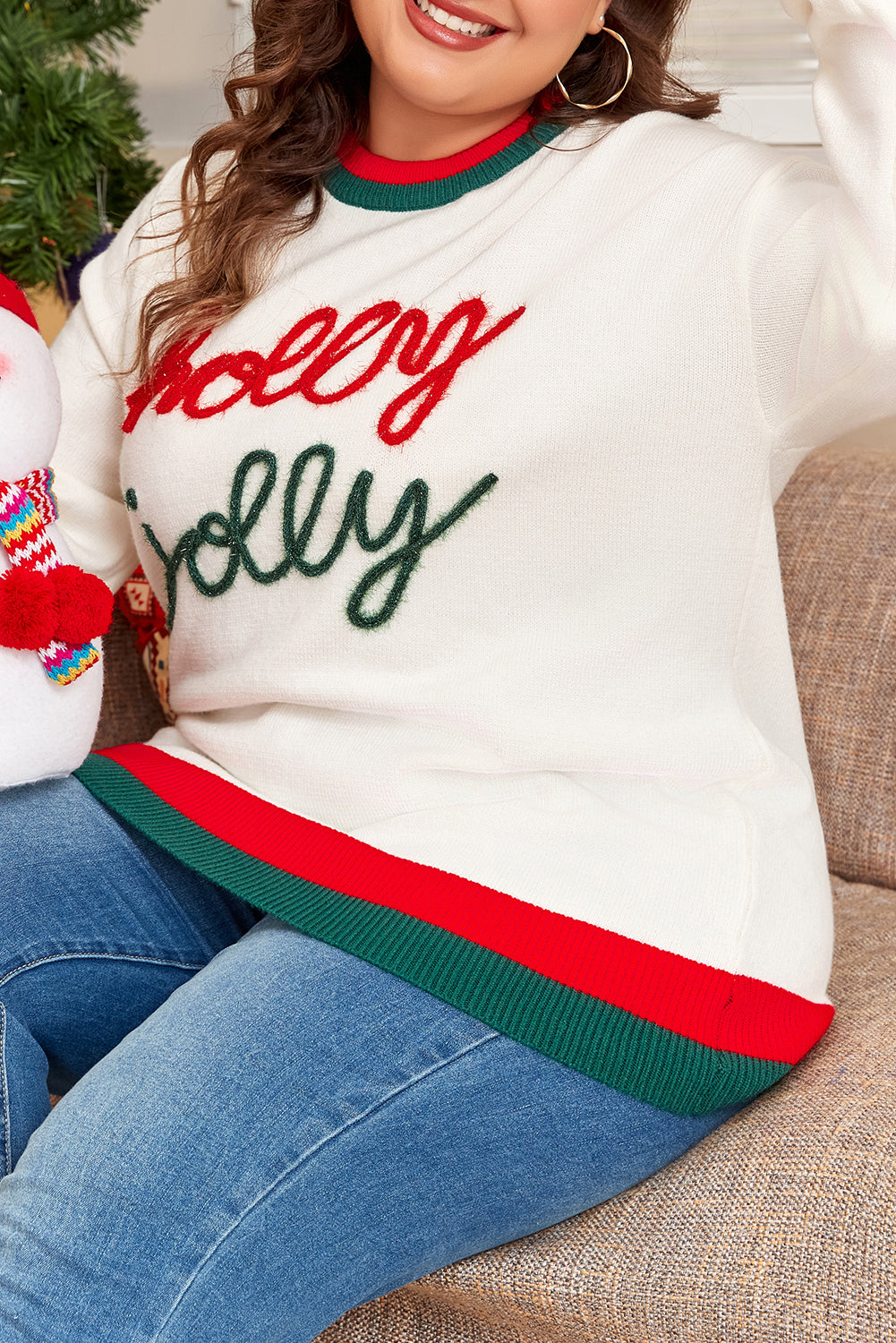 Plus Holly Jolly Colorblock Sweater