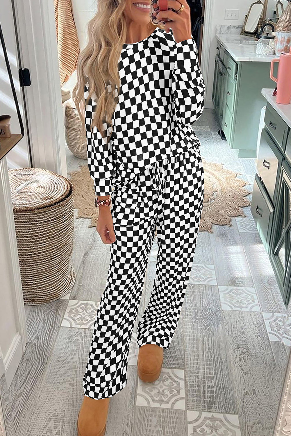 Checkered Print PJ Set