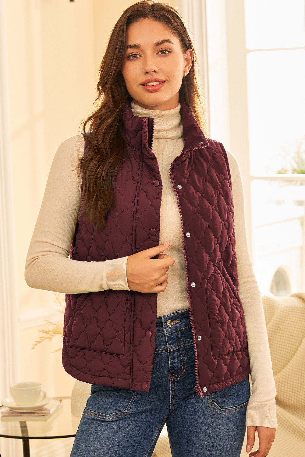 Mulberry Bloom Quilted Vest