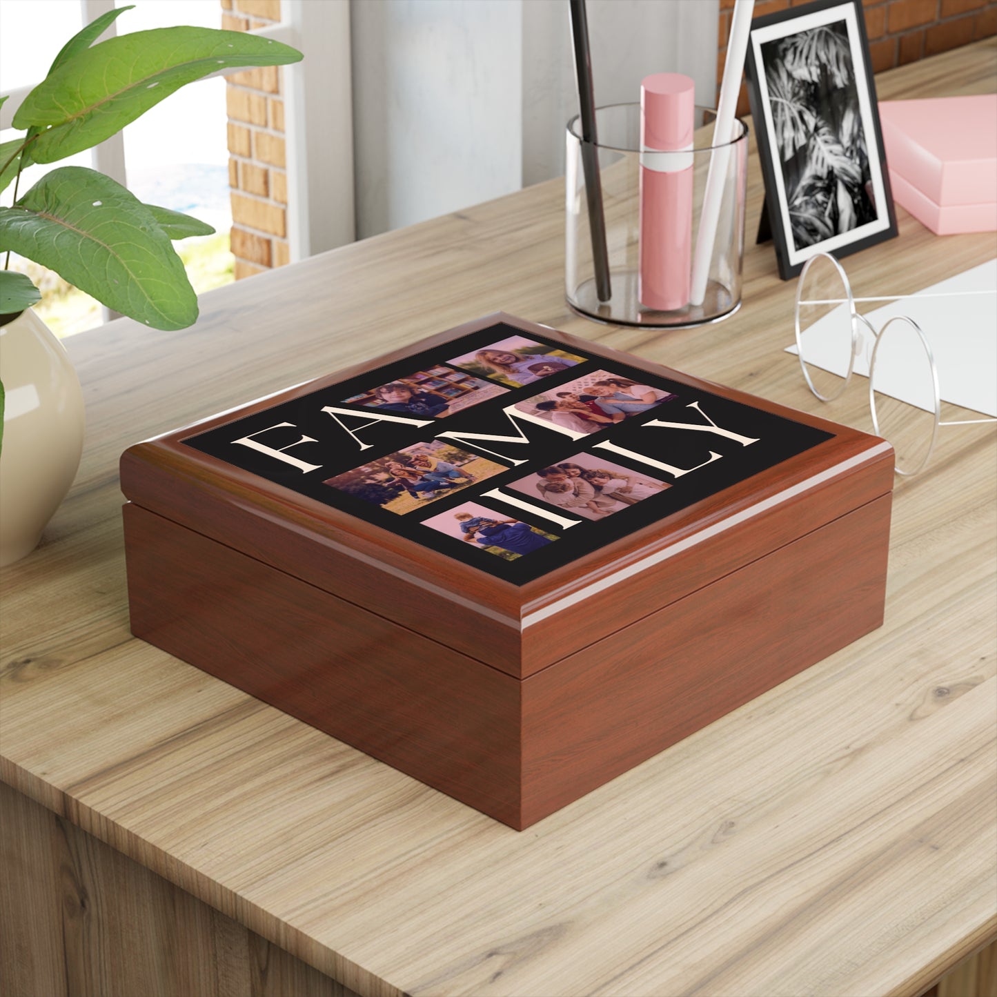 Family Collage Photo Keepsake Jewelry Box