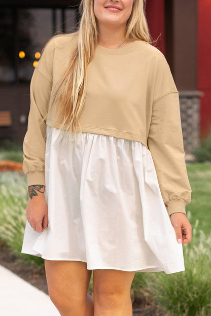 Latte Love Two-Tone Babydoll Dress