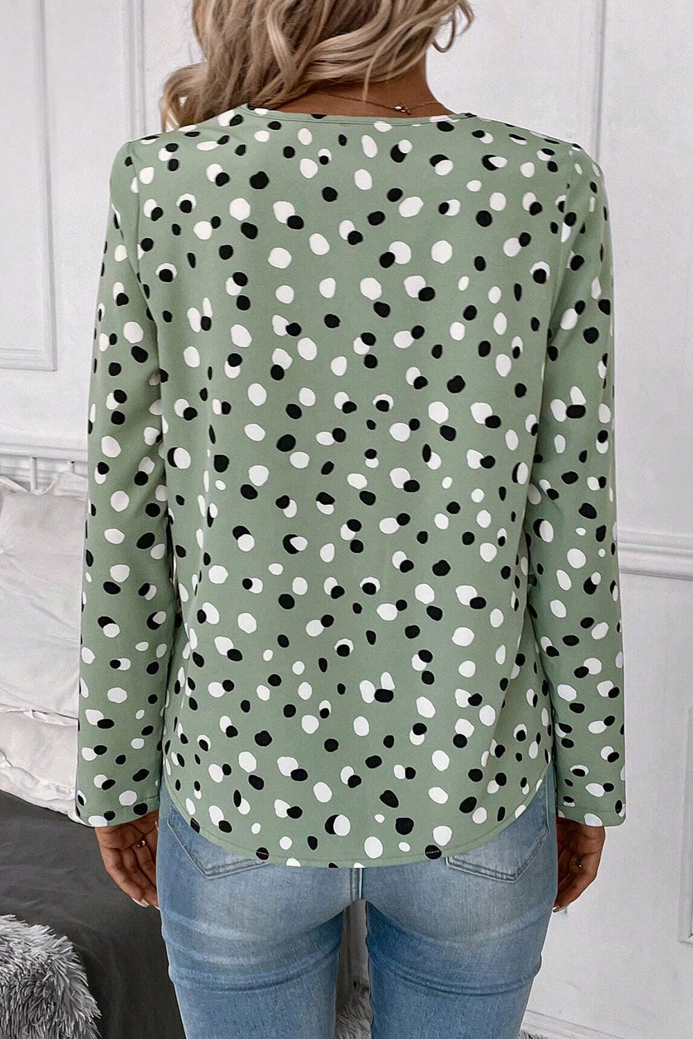 Playful Dots Long Sleeve Blouse