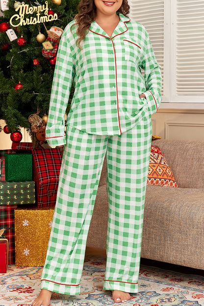 Mistletoe Check Plus Size Pajama Set