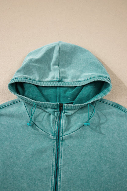 Onyx Mineral Wash Half-Zip Hoodie