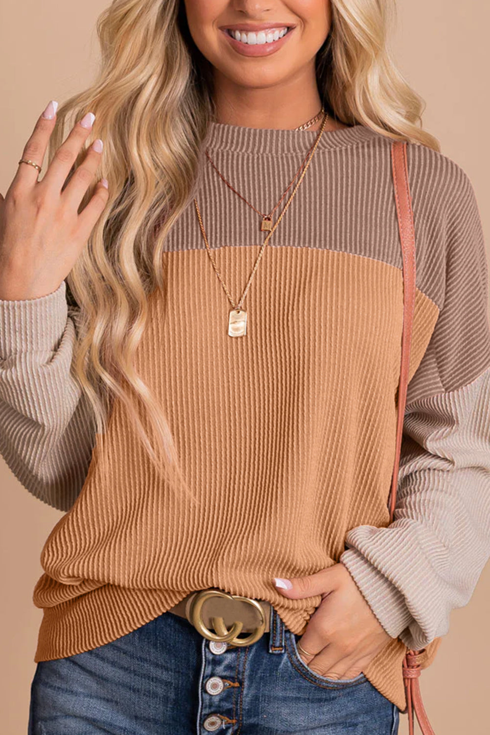 Harvest Blocks Long Sleeve Top