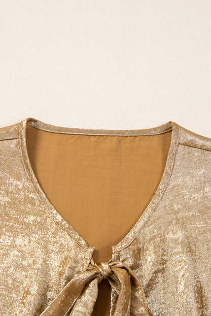 Golden Grace Tie Blouse