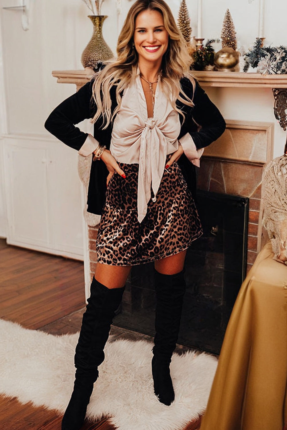 Brown Leopard Mini Skirt