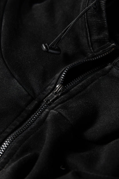 Onyx Mineral Wash Half-Zip Hoodie