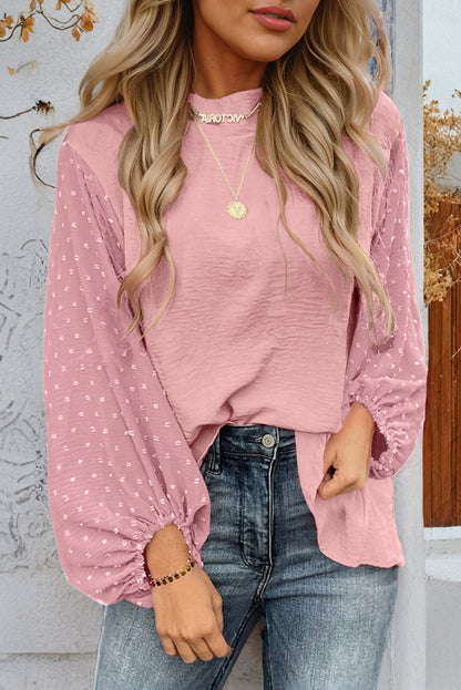 Whispered Dots Long Sleeve Blouse