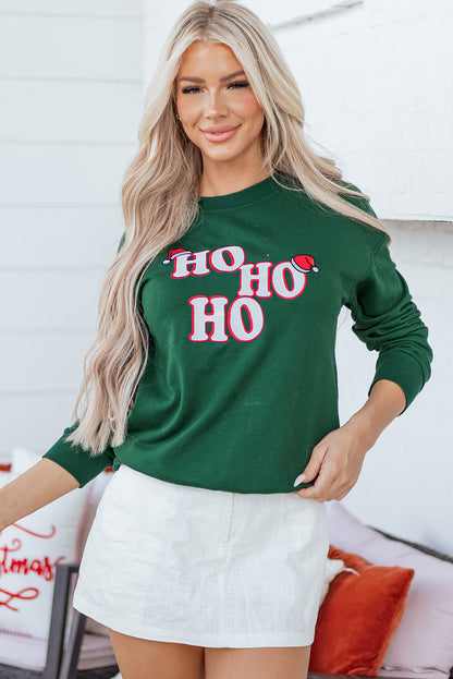 Ho Ho Ho Embroidered Sweatshirt
