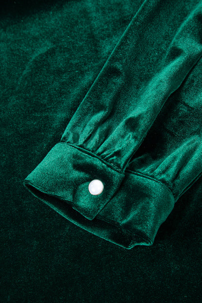 Emerald Allure Velvet Blouse