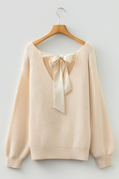 Ribbon Kiss Backless Sweater
