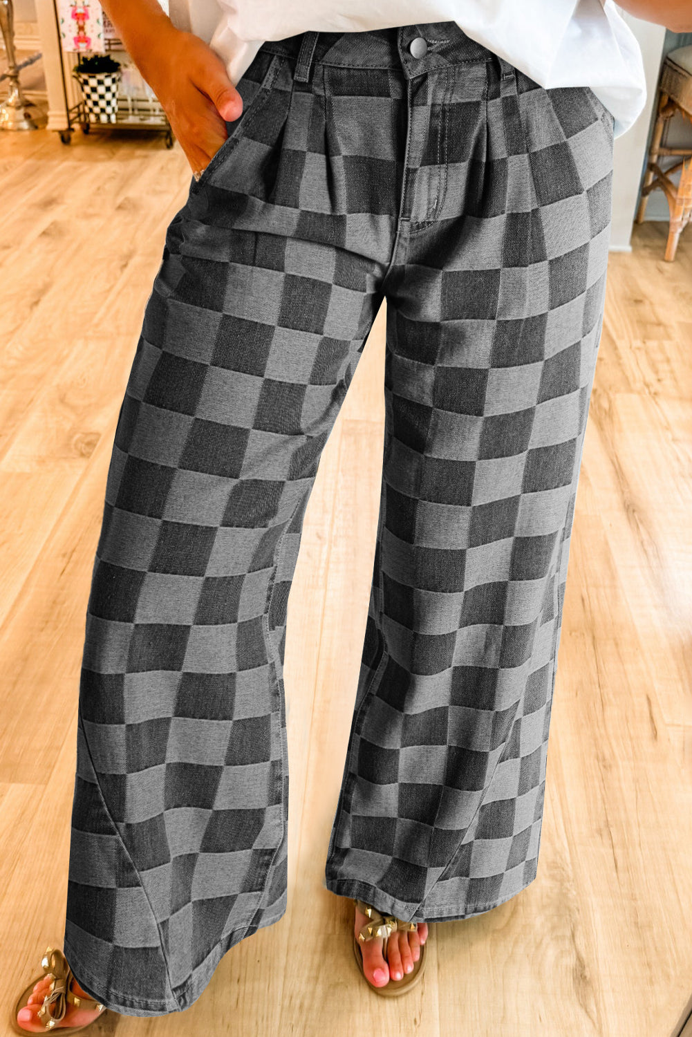 Retro Check Jeans