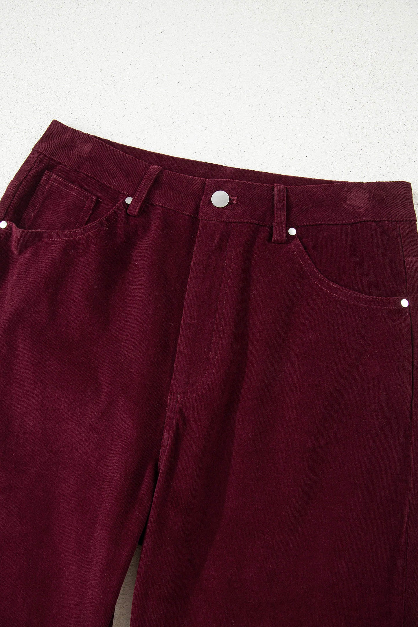 Burgundy Belle Corduroy Wide-Leg Pants