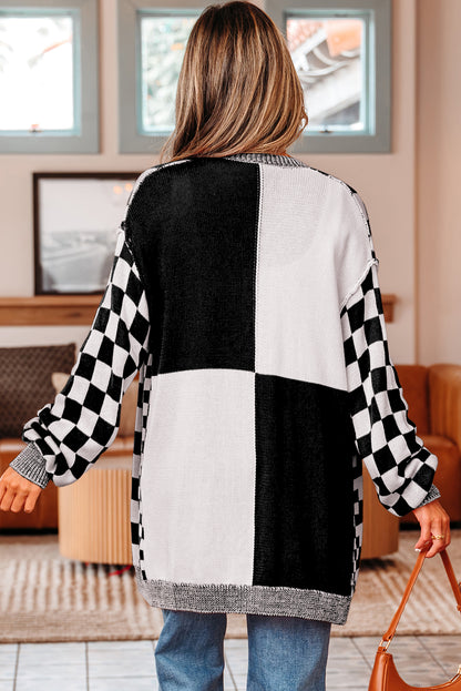 Pumpkin Check Cardigan