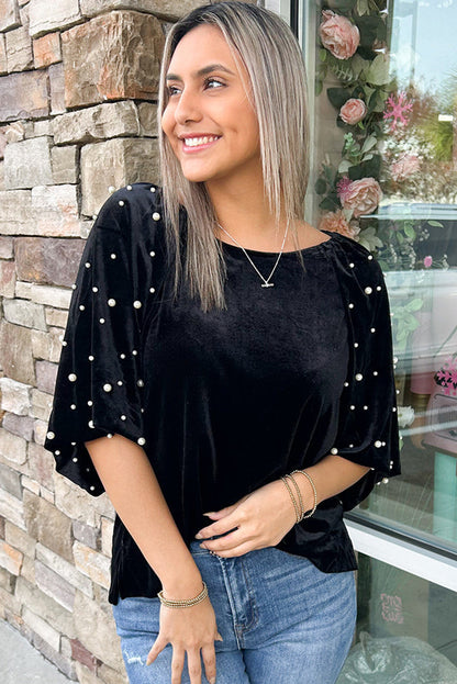 Velvet Pearl Elegance Top