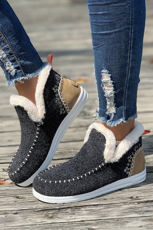 Suede Plush Ankle Boots