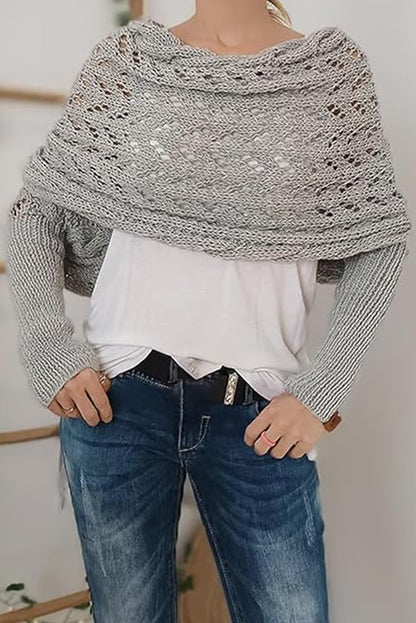 Silver Mist Wrap Knit Scarf Top