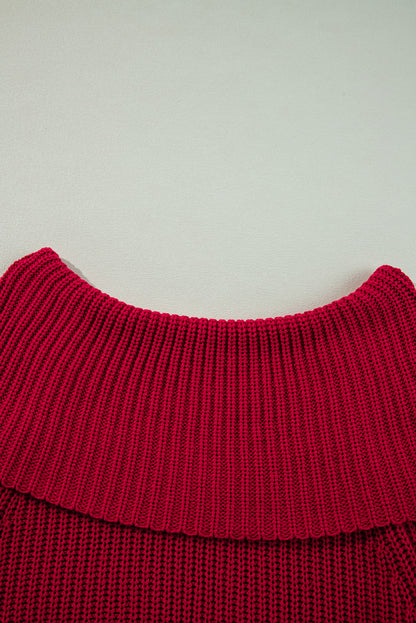 Scarlet Whisper Off-Shoulder Sweater