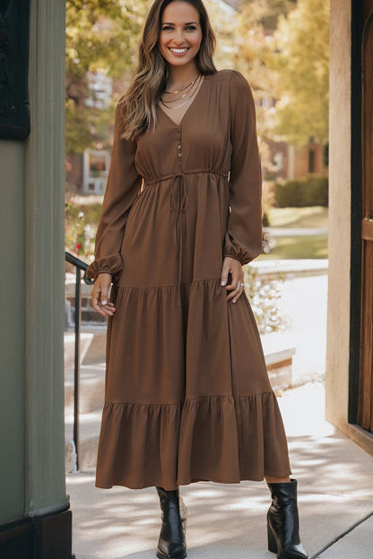 Cranberry Grace Tiered Maxi Dress
