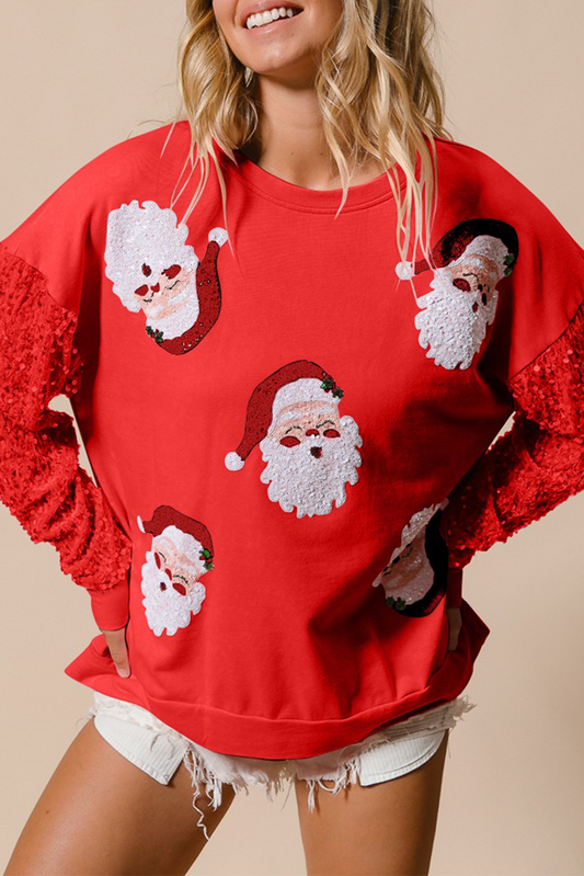 Sparkle & Santa Sequin Sweatshirt