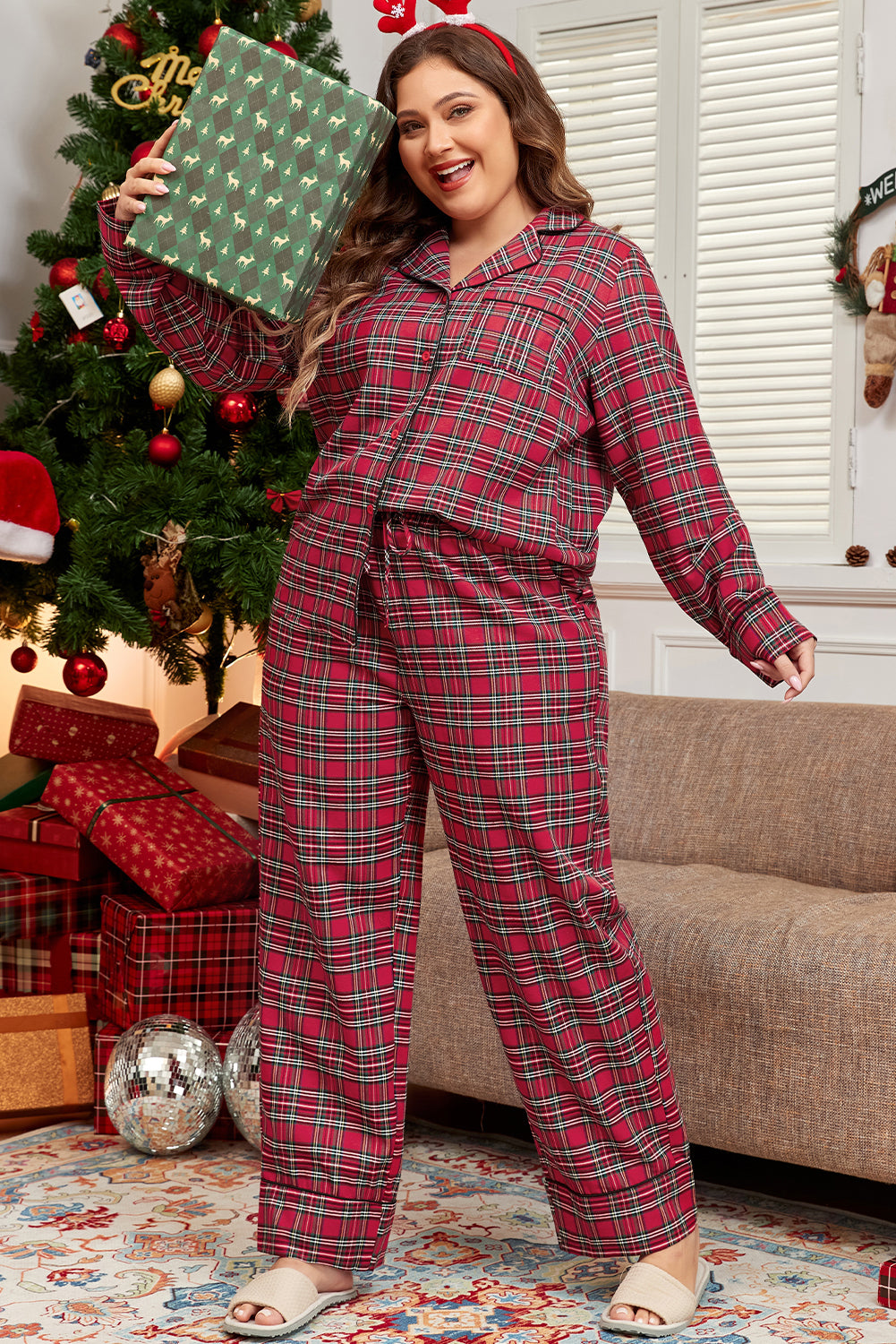 Classic Christmas Plaid Pajama Set