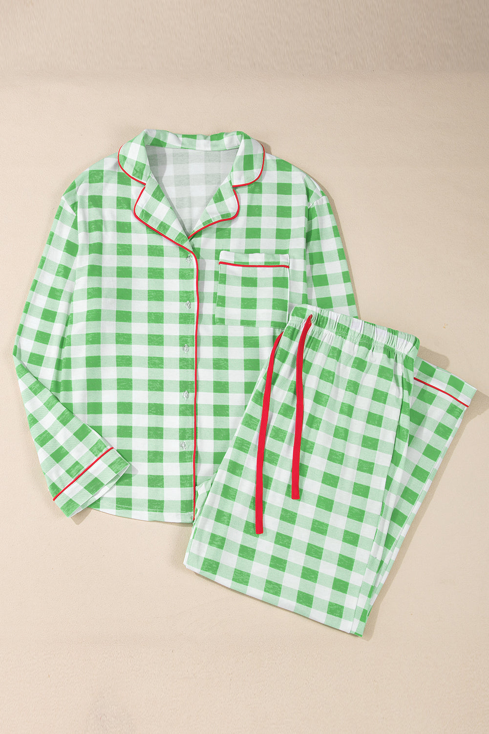 Mistletoe Check Plus Size Pajama Set