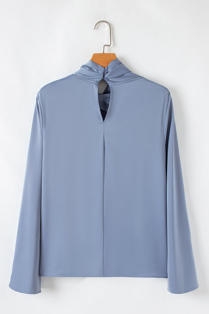 Blue Mist Draped Blouse